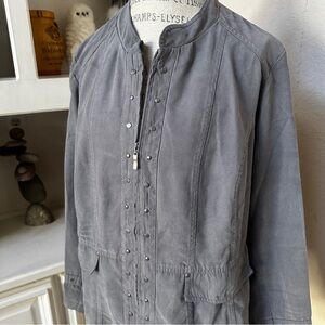 Grey Faux Suede Jacket